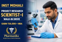 Government research opportunity at INST | Pharmacy graduates eligible Project Research Scientist-I at INST Mohali | ICMR Peptide Hydrogel Muscle / Sarcopenia | Walk-in 28 Sep | Earn Rs 56,000/- + HRA