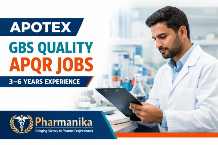 Executive GBS Quality APQR at Apotex Mumbai | 3–6 Yrs Executive GBS Quality APQR at Apotex Mumbai | 3–6 Yrs
