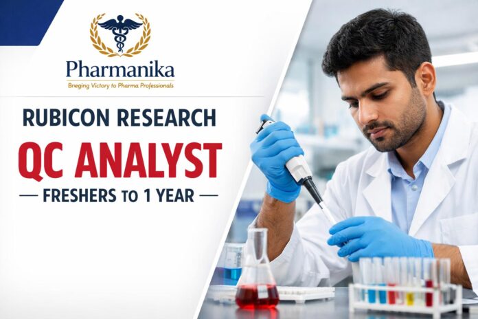 Associate (QC Analyst) at Rubicon Research Pithampur | Freshers–1 Yr Solid/Nasal/Liquid | Job RRLRRLIN250369
