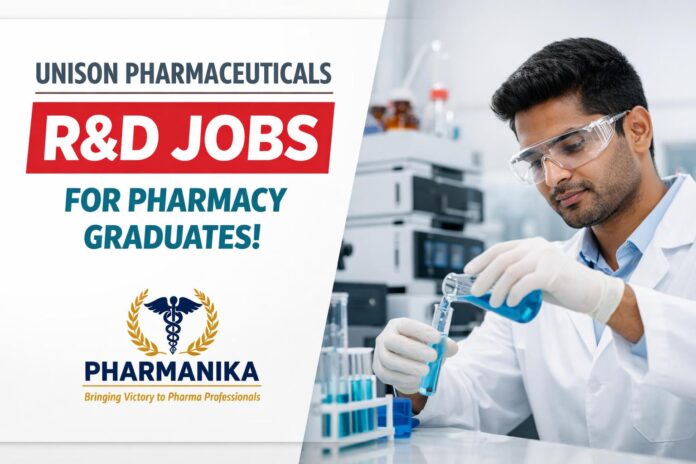 Research & Development Role at Unision Pharmaceuticals | Pharmacy Graduates Eligible