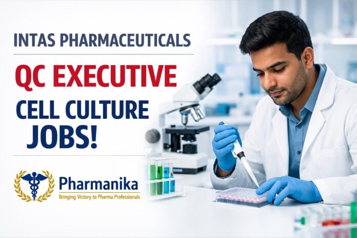 Intas Pharmaceuticals Hiring Executive QC | Pharmacy Graduates | Apply Online