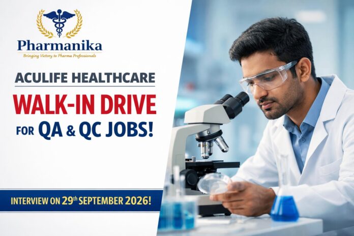 Aculife Healthcare Opens Walk-in drive | Pharmacy Graduates Eigible
