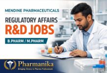 Regulatory Affairs Job at Mendine Pharmaceuticals | Pharmacy Graduates Eligible Regulatory Affairs Specialist R&D at Mendine Pharmaceuticals Kolkata | B.Pharm/M.Pharm