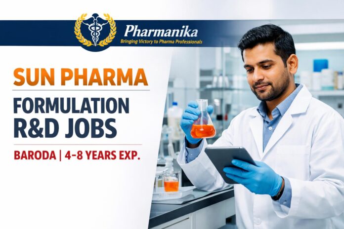 Sun Pharma Hiring Pharmacy Graduates | Formulation Research & Development Role