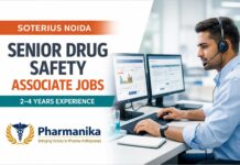 Senior Drug Safety Associate at Soterius Noida | Clinical Safety & PV | 2–4 Yrs | Apply Online Keka 162949 Senior Drug Safety Associate at Soterius Noida | Clinical Safety & PV | 2–4 Yrs | Apply Online Keka 162949