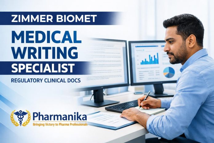 Medical Writing Specialist at Zimmer Biomet | Regulatory clinical docs Pharmanika