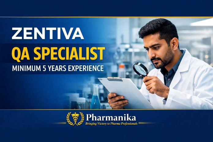 QA Specialist at Zentiva Ankleshwar | Min 5 Yrs Quality Assurance | Workday R2469647 QA Specialist at Zentiva Ankleshwar | Min 5 Yrs Quality Assurance | Workday R2469647