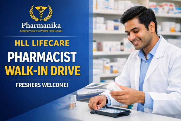 Assistant Pharmacist / Pharmacist Grade IV–III Walk-in at HLL Lifecare AMRIT Bengaluru & Karnataka | Freshers OK | Walk-in 2 Oct