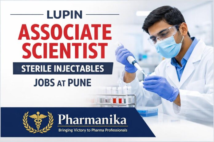 Associate Scientist (Sterile Injectables) at Lupin | Pune R&D 2–3 Yr