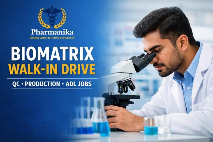 QC / Prod / ADL / FND Walk-in at BioMatrix Ahmedabad | 13 Sep