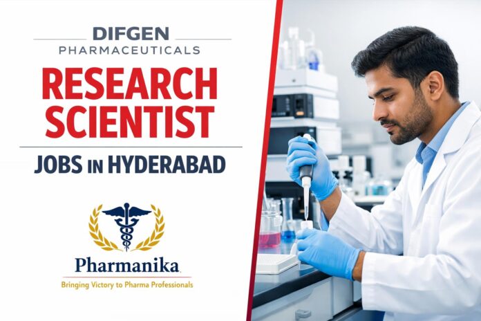 Research Scientist at DIFGEN Pharmaceuticals | Hyderabad Analytical
