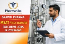 MSAT / Tech Transfer Executive at Graviti Pharma | Hyderabad 3–4 Yrs MSAT / Tech Transfer Executive at Graviti Pharma | Hyderabad 3–4 Yrs