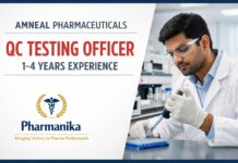 QC Testing Officer at Amneal Dahej | B.Pharm 1-4 yrs QC Testing Officer at Amneal Dahej | B.Pharm 1-4 yrs