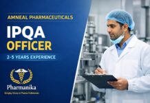 IPQA Officer at Amneal Ahmedabad | B.Pharm 2-5 yrs IPQA Officer at Amneal Ahmedabad | B.Pharm 2-5 yrs