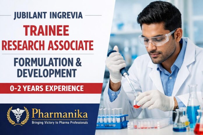 Trainee Research Associate (Formulation & Development) at Jubilant Ingrevia | MSc Chemistry / M.Pharm | 0-2 Yrs