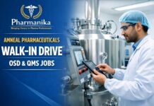 Amneal Pharmaceuticals Opens Walk-in Drive | Pharmacy Graduates Eligible Amneal Rajoda Ahmedabad Walk-In 6 Sep | OSD Manufacturing / QMS / Operator | 2–5 Yrs