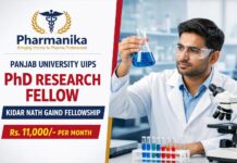 Pharma PhD Research Fellow at Panjab University UIPS Chandigarh | Kidar Nath Gaind Pharma Research Fellowship Pharma PhD Research Fellow at Panjab University UIPS Chandigarh | Kidar Nath Gaind Pharma Research Fellowship