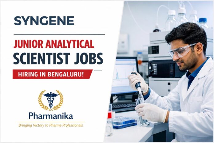 Syngene Hiring Pharmacy Graduates | Junior Analytical Scientist Role