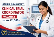 Clinical Trial Coordinator at JIPMER Puducherry | Nephrology Losartan CKD RCT | Rs 21,500/- Clinical Trial Coordinator at JIPMER Puducherry | Nephrology Losartan CKD RCT | Rs 21,500/-