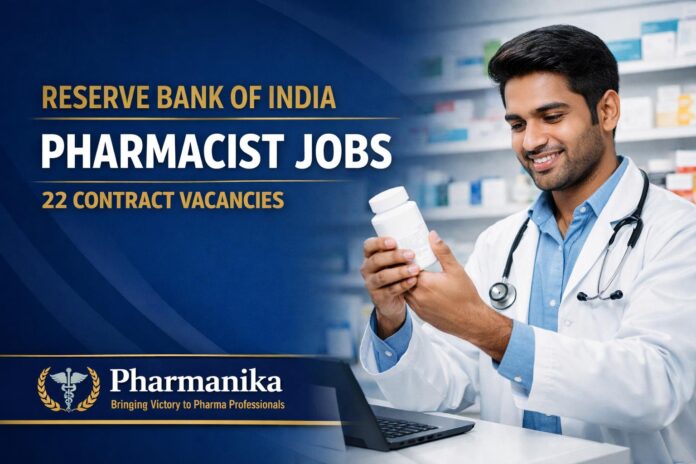 Reserve Bank of India (RBI) Mumbai Pharmacist Recruitment 2026 | 22 Contract Posts | D.Pharm/B.Pharm | Min 2 Years | Apply by 3 Nov Reserve Bank of India (RBI) Mumbai Pharmacist Recruitment 2026 | 22 Contract Posts | D.Pharm/B.Pharm | Min 2 Years | Apply by 3 Nov